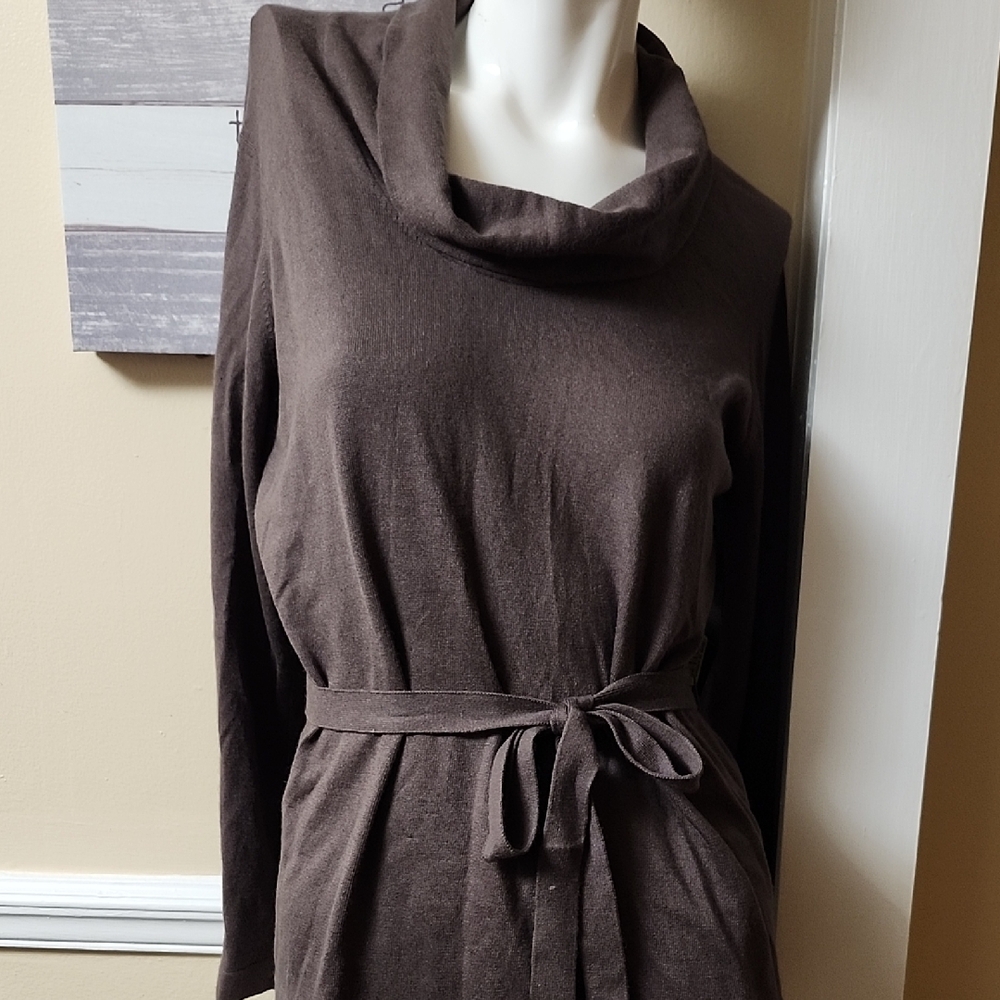 Jones New York Dark Brown Cowl Neck Sweater